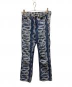 hystericsヒステリックス）の古着「スネークプリントデニムパンツ」｜インディゴ