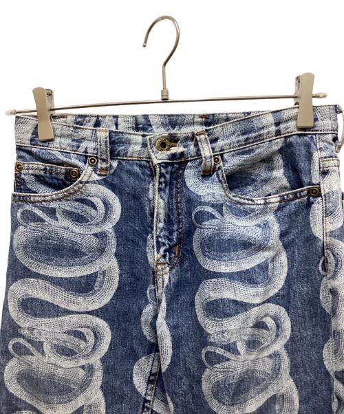 hysterics（ヒステリックス）hysterics (ヒステリックス) スネークプリントデニムパンツ インディゴ サイズ:XSの古着・服飾アイテム