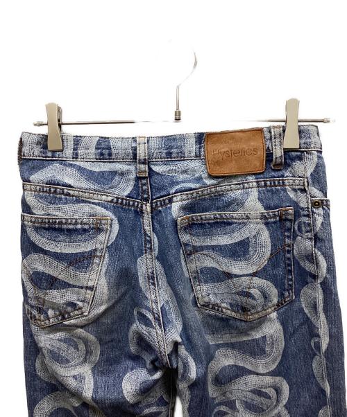 hysterics（ヒステリックス）hysterics (ヒステリックス) スネークプリントデニムパンツ インディゴ サイズ:XSの古着・服飾アイテム