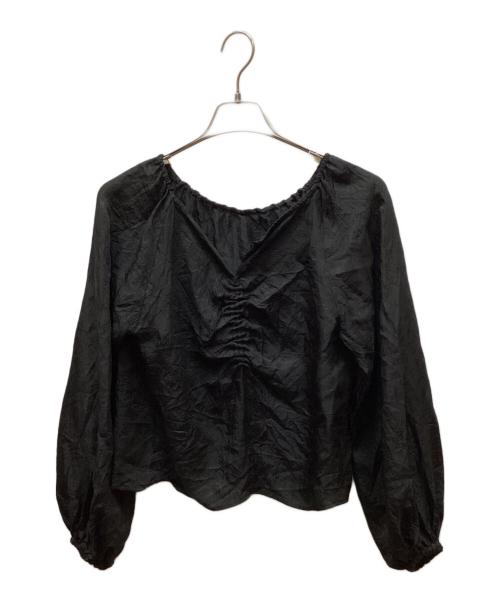 Noble（ノーブル）Noble (ノーブル) ラスタークリースツイルパフブラウス ブラック サイズ:FREEの古着・服飾アイテム