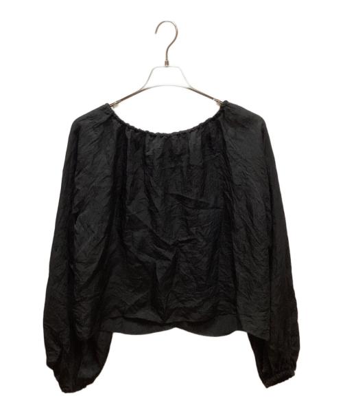 Noble（ノーブル）Noble (ノーブル) ラスタークリースツイルパフブラウス ブラック サイズ:FREEの古着・服飾アイテム