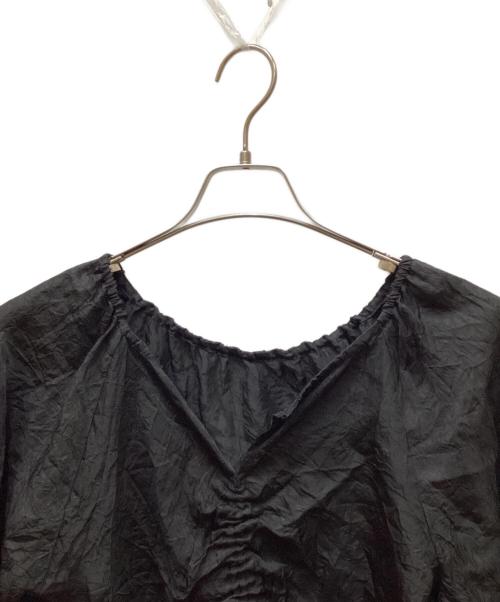 Noble（ノーブル）Noble (ノーブル) ラスタークリースツイルパフブラウス ブラック サイズ:FREEの古着・服飾アイテム