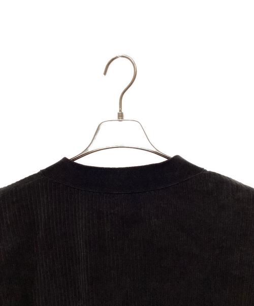 SALON adam et rope'（サロンアダムエロペ）SALON adam et rope' (サロンアダムエロペ) リブVネックカーディガン クリーミーコットン ブラック サイズ:FREEの古着・服飾アイテム