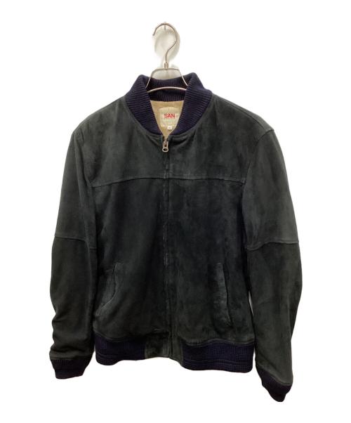 san francisco（サン フランシスコ）san francisco (サン フランシスコ) ゴートレザーMA-1スウェードジャケット ブラック サイズ:表記無しの古着・服飾アイテム