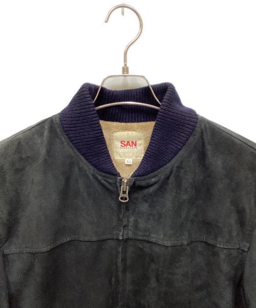 san francisco（サン フランシスコ）san francisco (サン フランシスコ) ゴートレザーMA-1スウェードジャケット ブラック サイズ:表記無しの古着・服飾アイテム