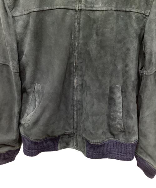 san francisco（サン フランシスコ）san francisco (サン フランシスコ) ゴートレザーMA-1スウェードジャケット ブラック サイズ:表記無しの古着・服飾アイテム