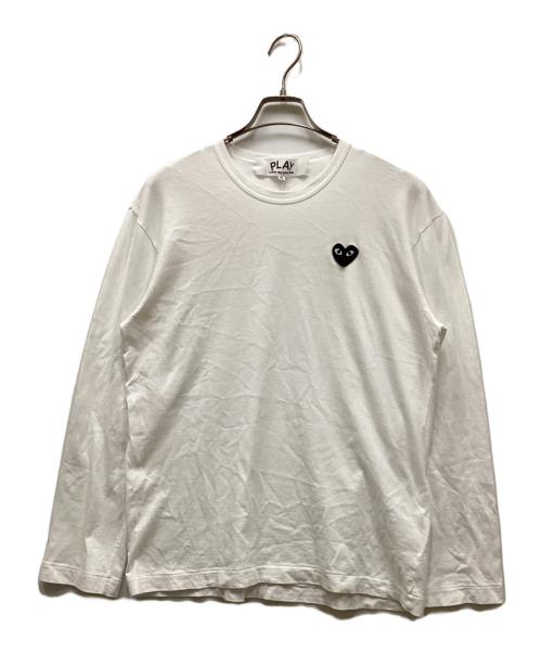 PLAY COMME des GARCONS（プレイコムデギャルソン）PLAY COMME des GARCONS (プレイコムデギャルソン) ワッペンロゴカットソー ホワイト サイズ:XLの古着・服飾アイテム