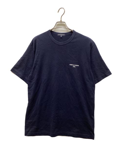 COMME des GARCONS HOMME（コムデギャルソン オム）COMME des GARCONS HOMME (コムデギャルソン オム) 綿天竺ロゴプリントTシャツ ネイビー サイズ:Lの古着・服飾アイテム