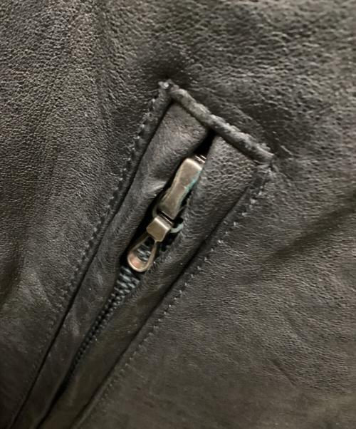 SHELLAC（シェラック）SHELLAC (シェラック) ファー付レザージャケット ブラック サイズ:46の古着・服飾アイテム