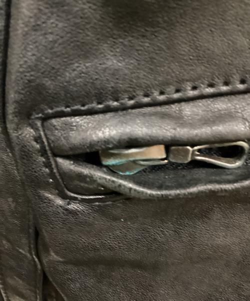 SHELLAC（シェラック）SHELLAC (シェラック) ファー付レザージャケット ブラック サイズ:46の古着・服飾アイテム