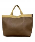 Herve Chapelierエルベシャプリエ）の古着「コーテッドキャンバススクエアトートB5サイズ(M)」｜トープ