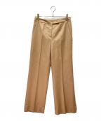 MIU MIUミュウミュウ）の古着「センタープレスヴァージンウールスラックス」｜ベージュ