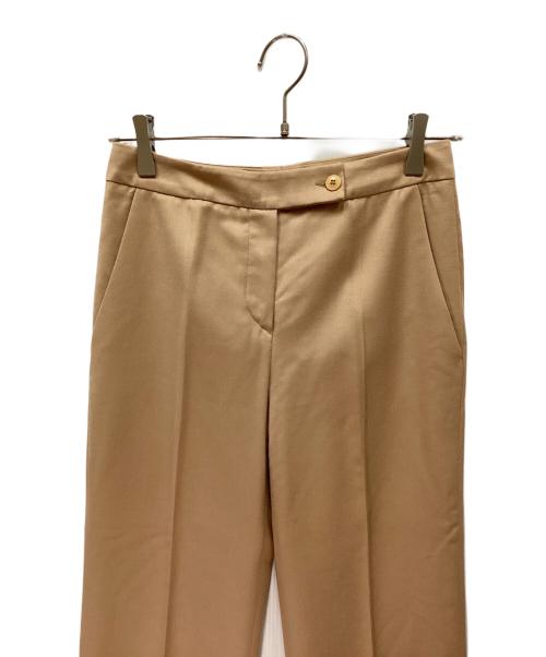 MIU MIU（ミュウミュウ）MIU MIU (ミュウミュウ) センタープレスヴァージンウールスラックス ベージュ サイズ:38の古着・服飾アイテム