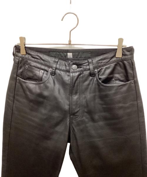 MARITHE+FRANCOIS GIRBAUD（マリテフランソワジルボー）MARITHE+FRANCOIS GIRBAUD (マリテフランソワジルボー) カウレザーパンツ ブラック サイズ:Mの古着・服飾アイテム