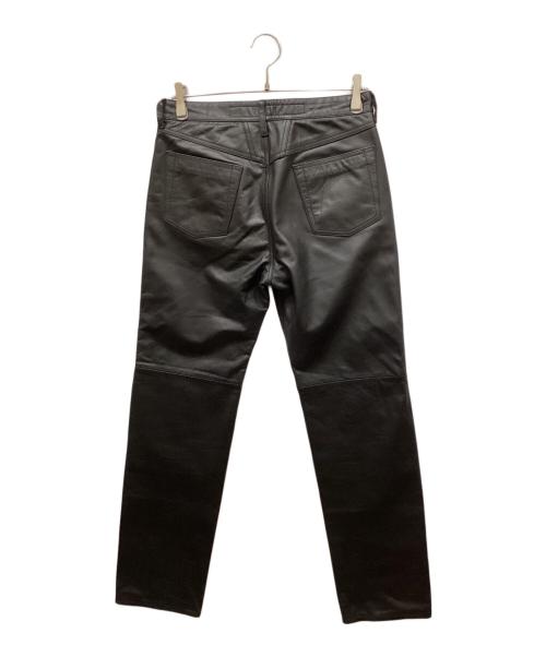 MARITHE+FRANCOIS GIRBAUD（マリテフランソワジルボー）MARITHE+FRANCOIS GIRBAUD (マリテフランソワジルボー) カウレザーパンツ ブラック サイズ:Mの古着・服飾アイテム