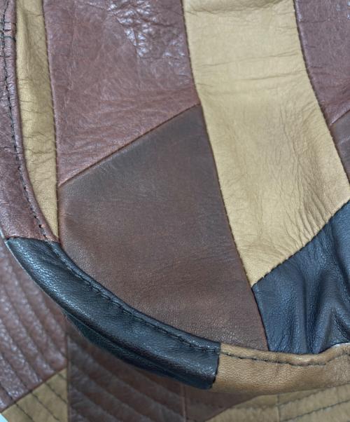 kijima takayuki（キジマタカユキ）kijima takayuki (キジマタカユキ) レザーパッチワークハット ブラウン サイズ:3の古着・服飾アイテム