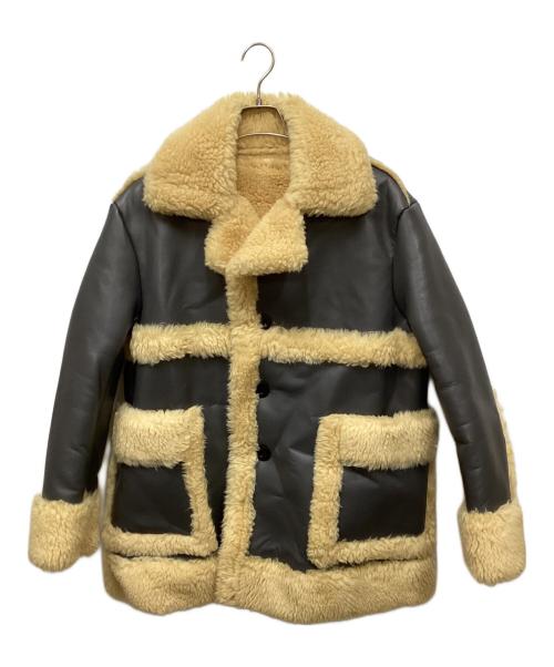 sacai（サカイ）sacai (サカイ) Faux Shearling Blouson ベージュ×グレー サイズ:1の古着・服飾アイテム