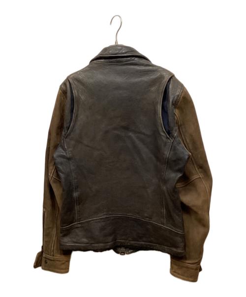 glamb（グラム）glamb (グラム) Durden leather JKT ブラウン サイズ:2の古着・服飾アイテム