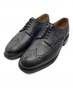 berwickバーウィック）の古着「シボ革ウィングチップシューズ」｜ブラック