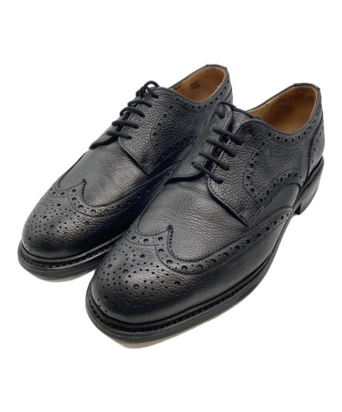 berwick（バーウィック）berwick (バーウィック) シボ革ウィングチップシューズ ブラック サイズ:7 1/2の古着・服飾アイテム