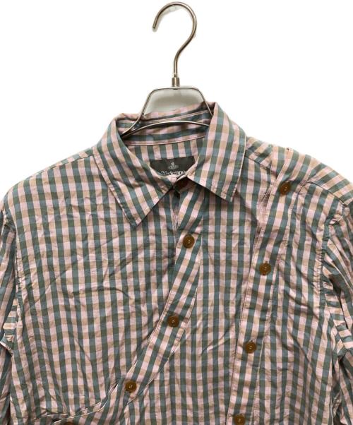 Vivienne Westwood man（ヴィヴィアン ウェストウッド マン）Vivienne Westwood man (ヴィヴィアン ウェストウッド マン) ギンガムチェックパズルシャツ ピンク サイズ:表記無しの古着・服飾アイテム