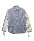 J.W.ANDERSONジェイダブリューアンダーソン）の古着「ストライプ切替シャツ」｜ブルー