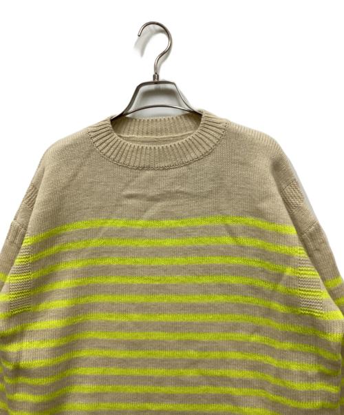 maillot（マイヨ）maillot (マイヨ) パネルボーダーニット イエロー×ベージュの古着・服飾アイテム