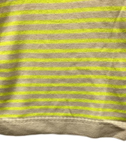 maillot（マイヨ）maillot (マイヨ) パネルボーダーニット イエロー×ベージュの古着・服飾アイテム