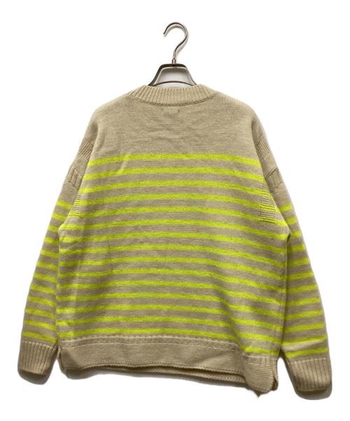 maillot（マイヨ）maillot (マイヨ) パネルボーダーニット イエロー×ベージュの古着・服飾アイテム