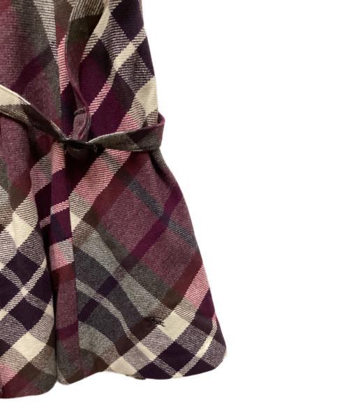 BURBERRY BLUE LABEL（バーバリー ブルー レーベル）BURBERRY BLUE LABEL (バーバリーロンドンブルーレーベル) ノースリーブチェックワンピース パープル サイズ:36の古着・服飾アイテム
