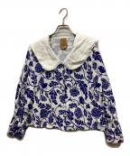 Tnewtiesトゥエンティーズ）の古着「セーラーカラーシノワズリブラウス」｜ブルー