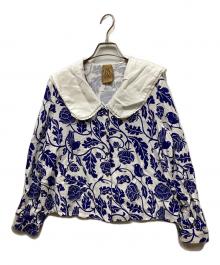 Tnewties（トゥエンティーズ）の古着「セーラーカラーシノワズリブラウス」｜ブルー