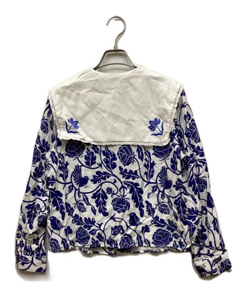 Tnewties（トゥエンティーズ）Tnewties (トゥエンティーズ) セーラーカラーシノワズリブラウス ブルー サイズ:Sの古着・服飾アイテム
