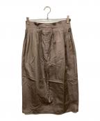 BLAMINKブラミンク）の古着「ウエストプリーツスカート」｜ブラウン