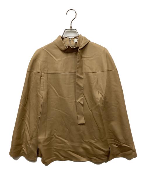 ebure（エブール）ebure (エブール) ボウタイケープライクカットソー ブラウン サイズ:38の古着・服飾アイテム