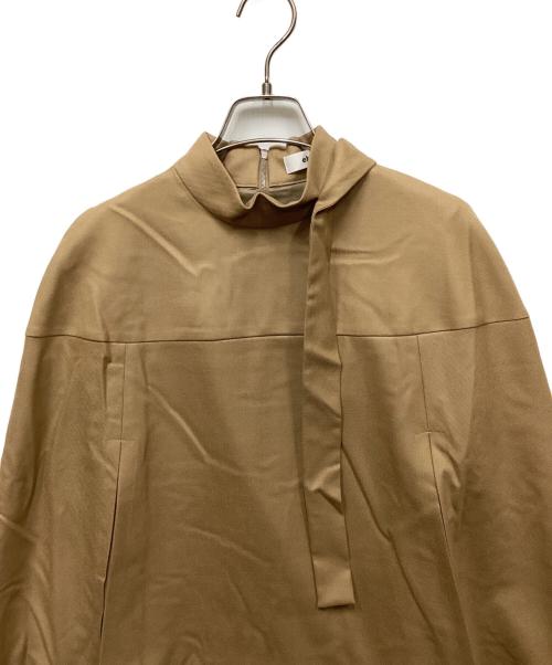 ebure（エブール）ebure (エブール) ボウタイケープライクカットソー ブラウン サイズ:38の古着・服飾アイテム