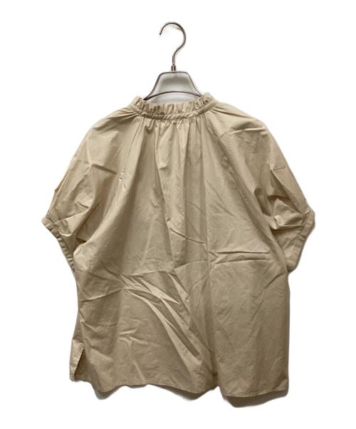 BALLSEY（ボールジィ）BALLSEY (ボールジィ) プロセスドコットン ネックフリルブラウス ベージュ サイズ:36の古着・服飾アイテム
