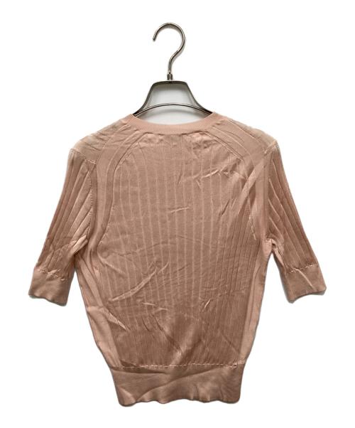 SLOANE（スローン）SLOANE (スローン) 18Gシルクワイドリブ5分袖クルーネック ピンク サイズ:2の古着・服飾アイテム