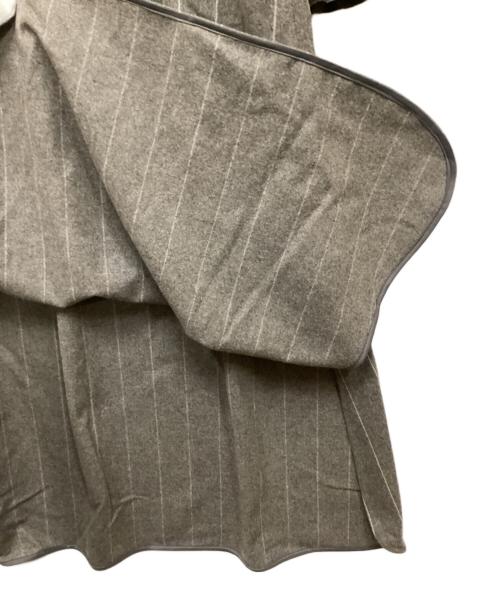 ebure（エブール）ebure (エブール) ワイドストライプフランネルシャツワンピース グレー サイズ:38の古着・服飾アイテム