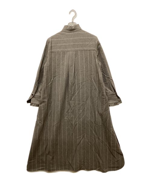 ebure（エブール）ebure (エブール) ワイドストライプフランネルシャツワンピース グレー サイズ:38の古着・服飾アイテム