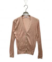 SLOANE（スローン）の古着「18GシルクリブVネックカーディガン」｜ピンク