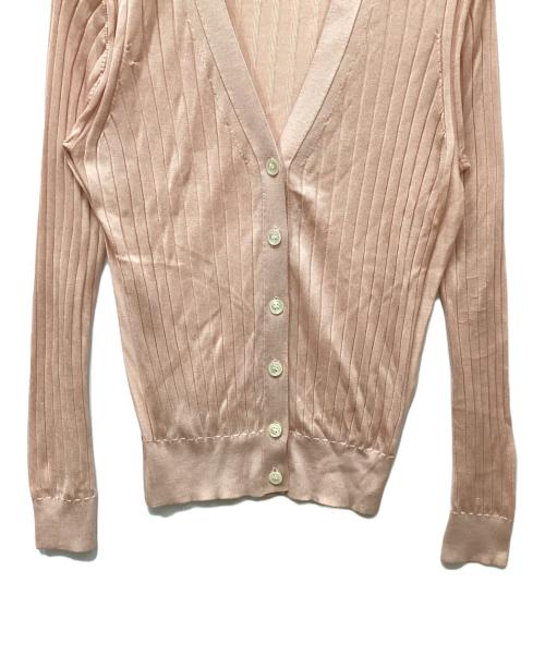 SLOANE（スローン）SLOANE (スローン) 18GシルクリブVネックカーディガン ピンク サイズ:2の古着・服飾アイテム