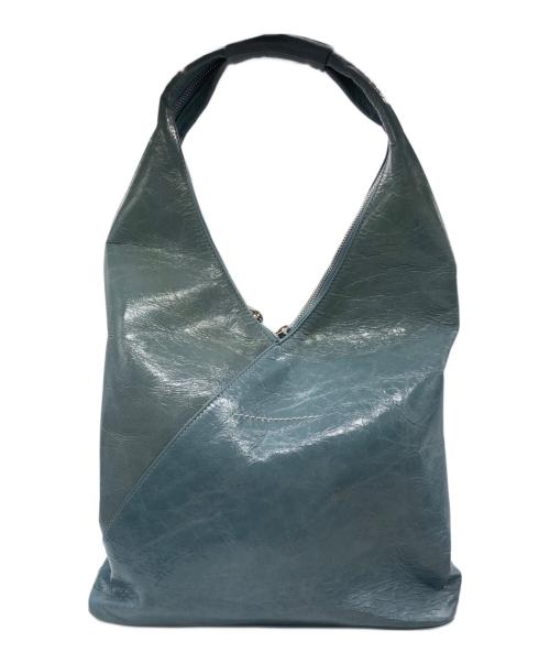 MM6 Maison Margiela（エムエムシックスメゾンマルジェラ）MM6 Maison Margiela (エムエムシックスメゾンマルジェラ) シワ加工エナメルジャパニーズバッグ スカイブルーの古着・服飾アイテム