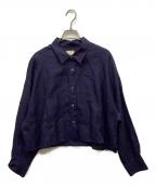 journal standard L'essageジャーナルスタンダード レサージュ）の古着「フレンチリネン ショートシャツ」｜ネイビー