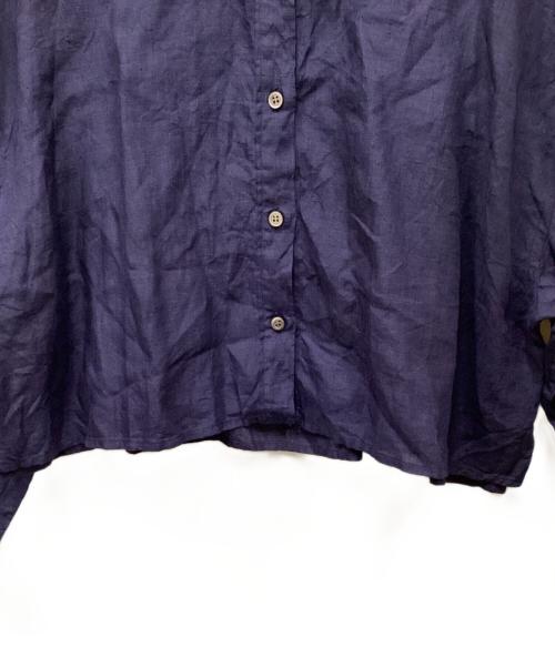 journal standard L'essage（ジャーナルスタンダード レサージュ）journal standard L'essage (ジャーナルスタンダード レサージュ) フレンチリネン ショートシャツ ネイビー サイズ:表記無しの古着・服飾アイテム