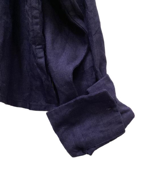 journal standard L'essage（ジャーナルスタンダード レサージュ）journal standard L'essage (ジャーナルスタンダード レサージュ) フレンチリネン ショートシャツ ネイビー サイズ:表記無しの古着・服飾アイテム