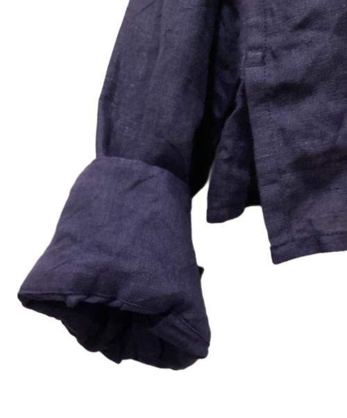 journal standard L'essage（ジャーナルスタンダード レサージュ）journal standard L'essage (ジャーナルスタンダード レサージュ) フレンチリネン ショートシャツ ネイビー サイズ:表記無しの古着・服飾アイテム