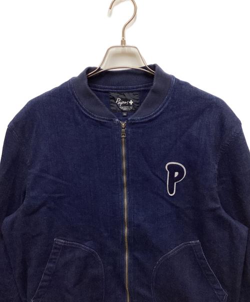 PAPAS（パパス）PAPAS (パパス) デニムMA-1ジャケット インディゴ サイズ:LLの古着・服飾アイテム