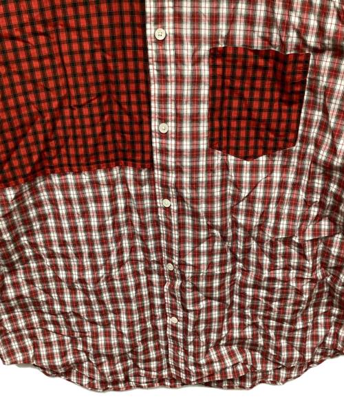 PAPAS PLUS（パパスプラス）PAPAS PLUS (パパスプラス) パネル切替チェックシャツ レッド サイズ:LLの古着・服飾アイテム