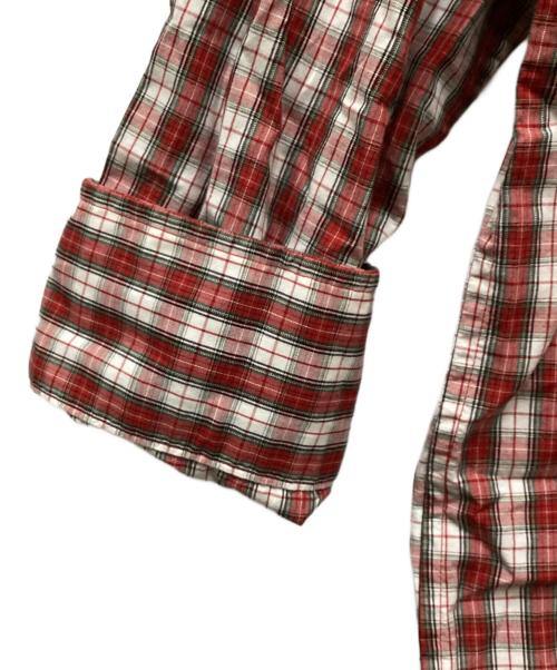 PAPAS PLUS（パパスプラス）PAPAS PLUS (パパスプラス) パネル切替チェックシャツ レッド サイズ:LLの古着・服飾アイテム